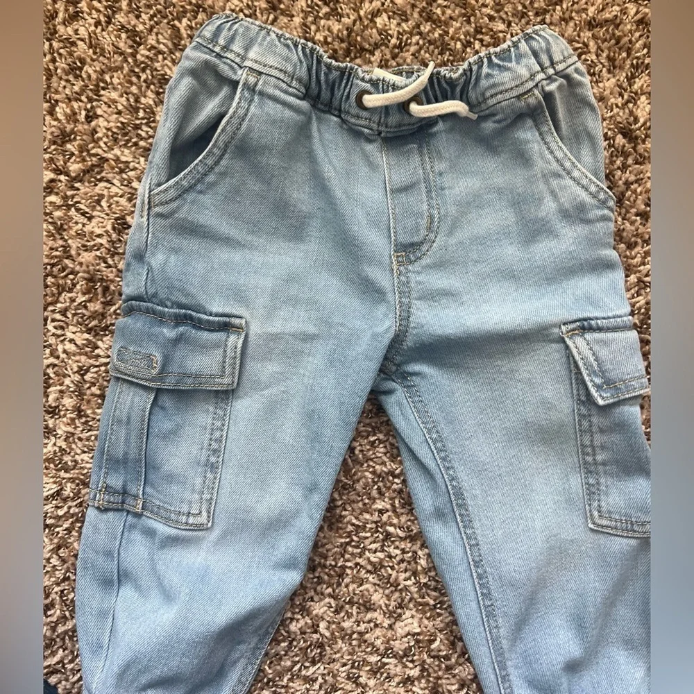 OshKosh B’Gosh Denim Cargo Pants Elastic Waist Toddler 24M (0784)